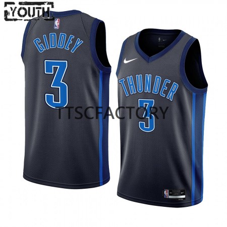 Kinder NBA Oklahoma City Thunder Trikot Josh Giddey 3 Nike 2022-23 City Edition Schwarz Swingman